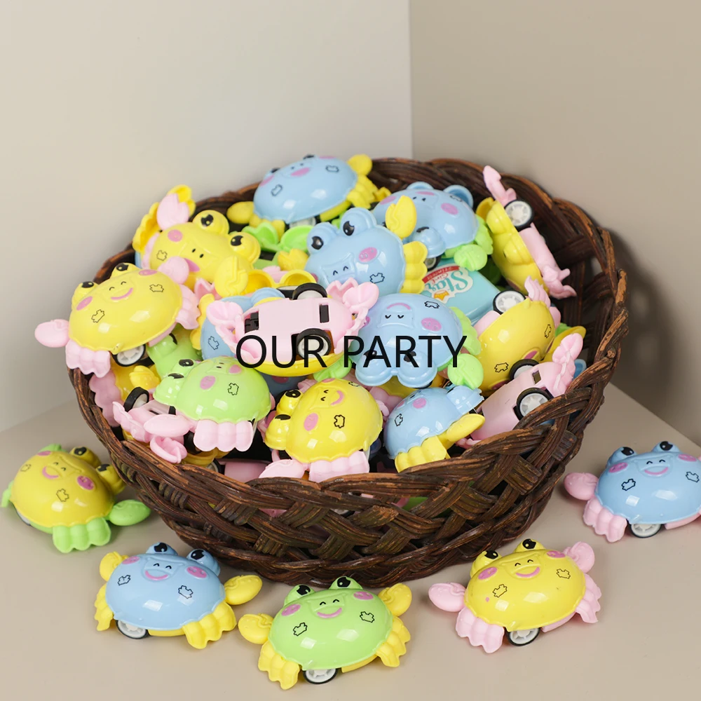 15Pcs Cartoon Mini Crab Pull Back Cars Toys for Kids Birthday Party Favors Baby Shower Guest Gift Giveaway Pinata Fillers