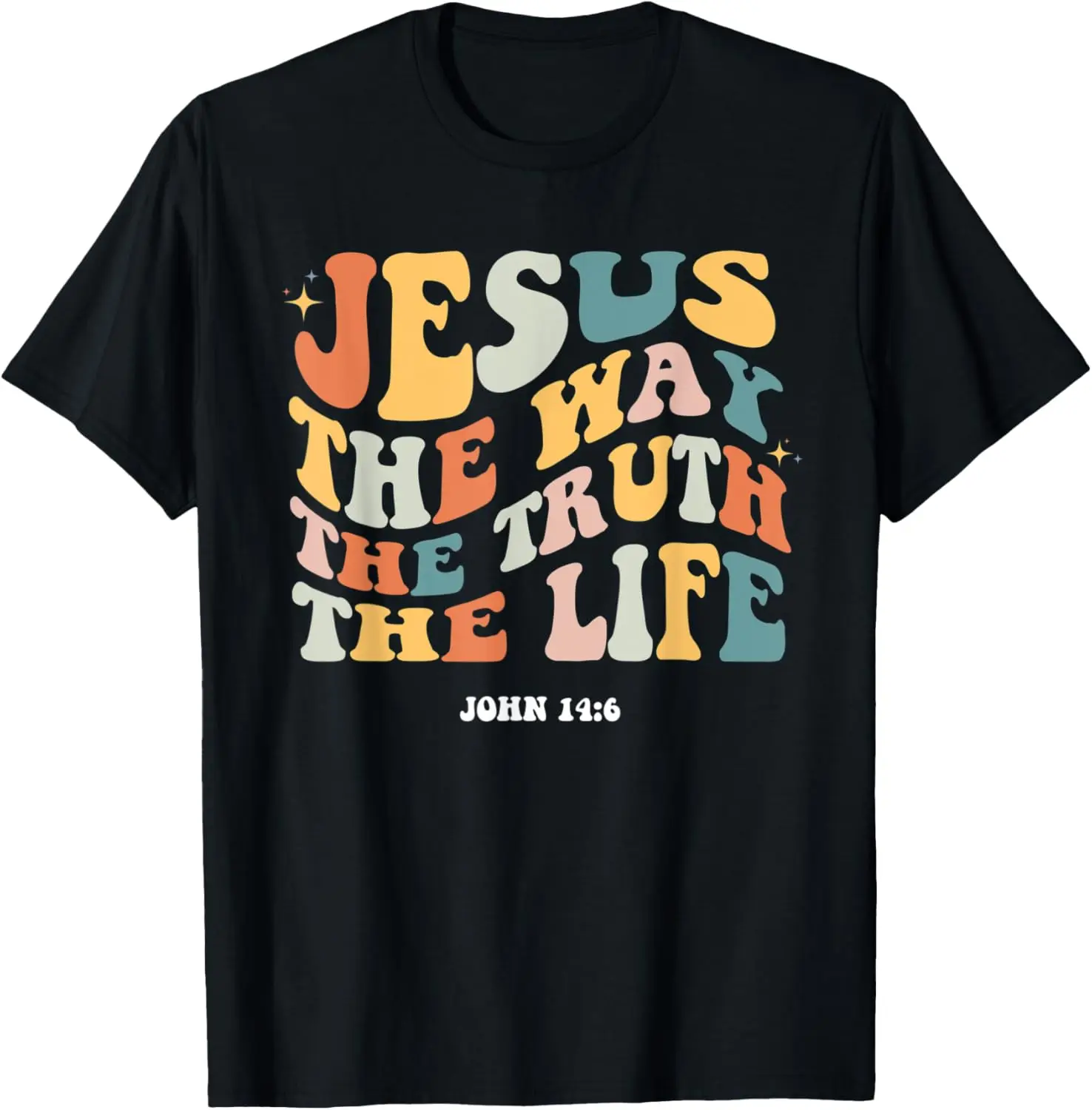 

New t-shirt - Retro Christian Jesus The Way Truth Life Bible Verse Groovy T-Shirt