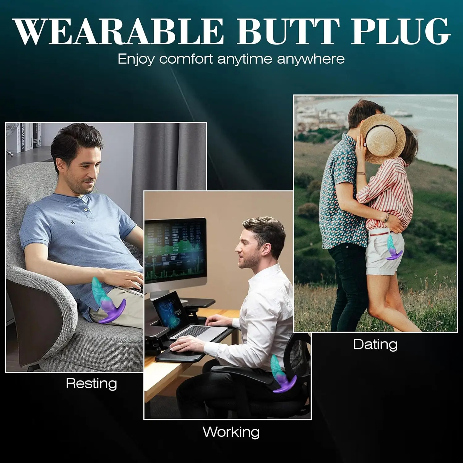 يمكن ارتداؤها مكافحة قطرة لينة الشرج المقابس تدليك البروستاتا السائل سيليكون ضخمة بعقب المكونات الشرج التدريب مريحة لارتداء بعقب المكونات #6