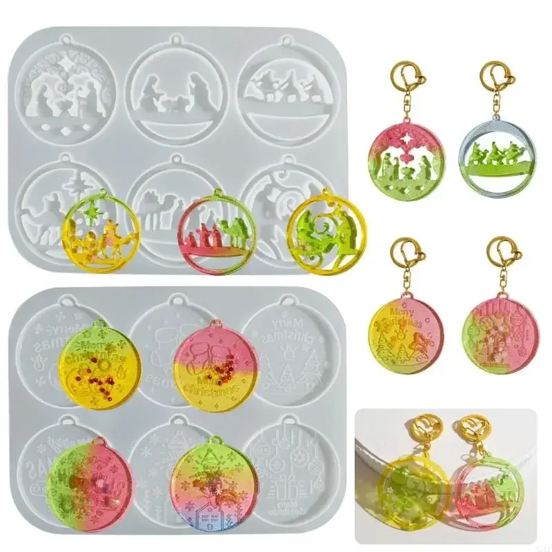 

6 полостей, многоразовые силиконовые формы для рукоделия, праздничные формы для подвесок для изготовления серег, брелоков,