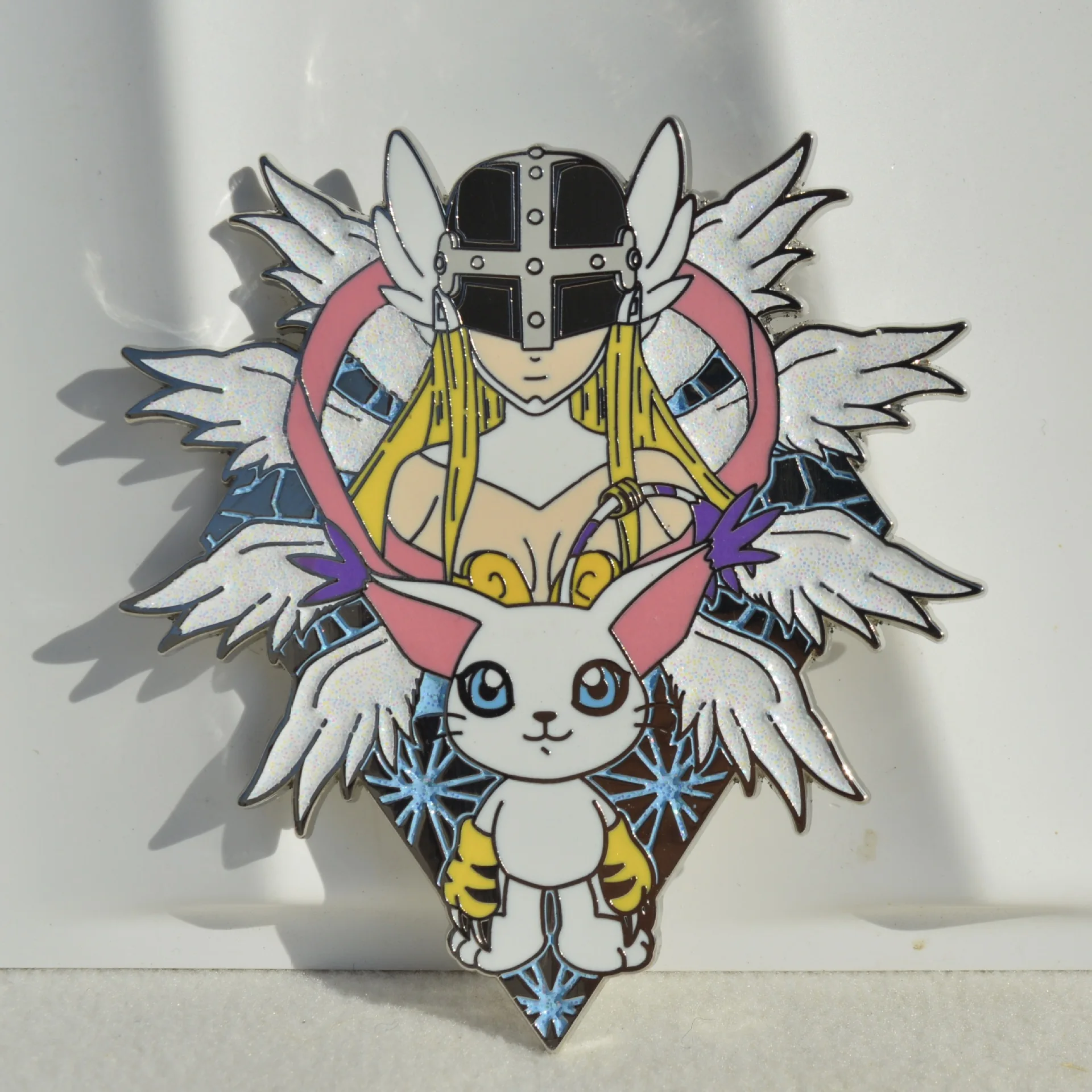 Tailmon Angewomon Pins Pendant Digimon Adventure Badges Anime Digital Monster Brooches for Backpack Clothing Lapel Cosplay Toys