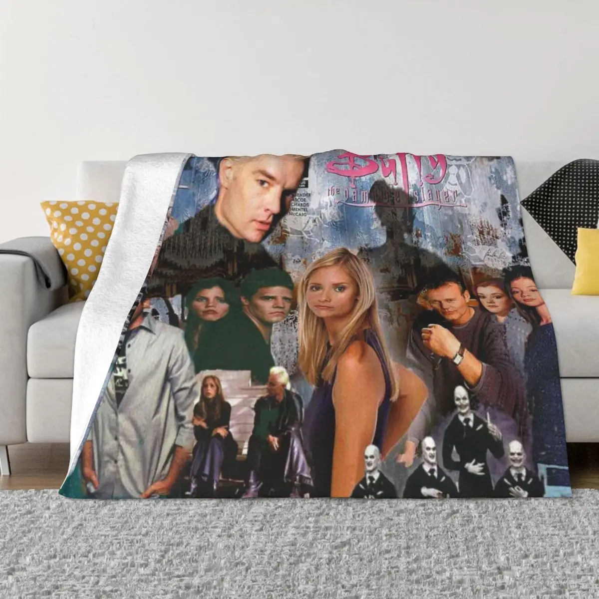 Buffy The Vampire Slayer Blankets Sofa Cover Fleece All Season Tv Show Collage Warm Throw Blankets for Home Couch Bedspread