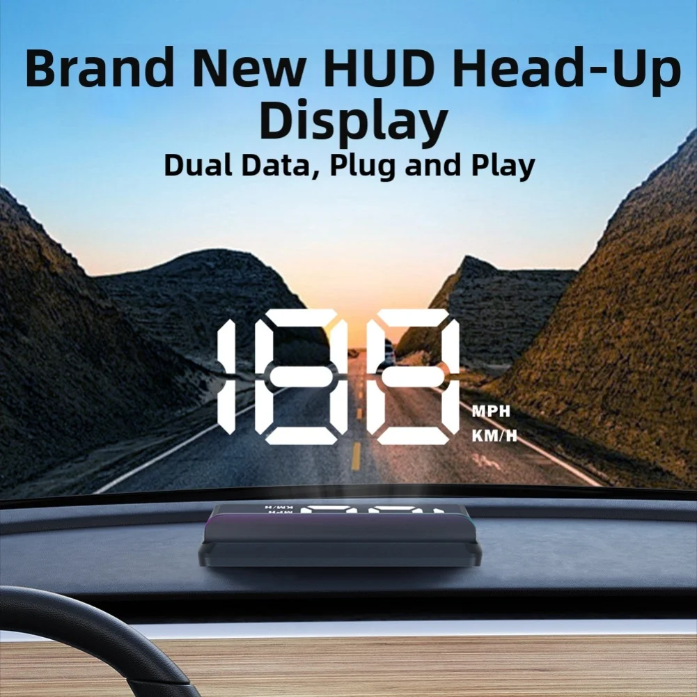 3 Inches Head Up Display GPS Digital HUD Speed Alarm, Automatic Light Sensing, Speed Unit Switching (KMH/MPH)