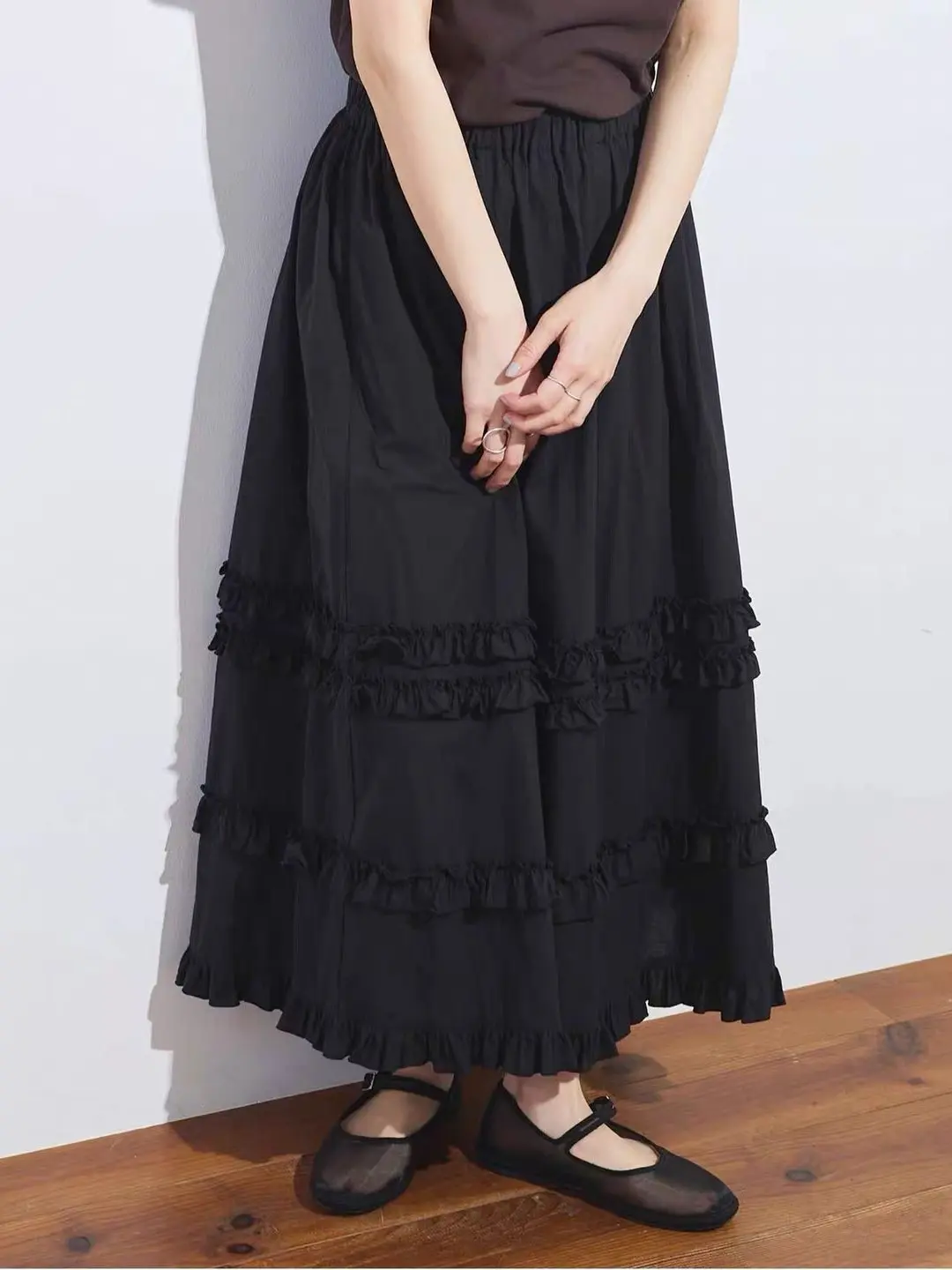 Japanese New Product Elegant Simple Casual Skirt Versatile Summer Autumn Women's Skirt High Waisted Mid Length Skirts for Women