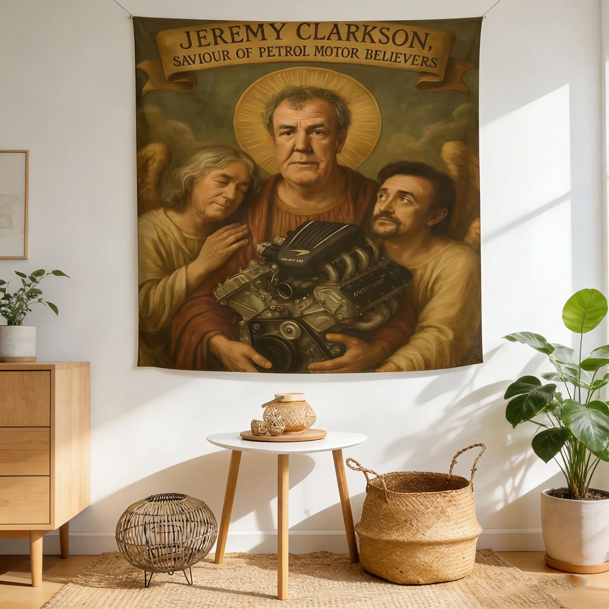 Jeremy Clarkson Wandteppich, hochwertiger Wandbehang, einfach aufzuhängen, ideal für Schlafzimmer, Wohnheim, Wohnzimmer und Partydekoration, perfektes Geschenk