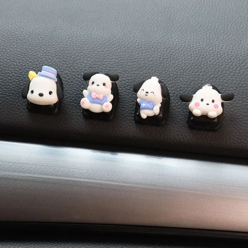 4pcs Sanrio Hello Kitty Pochacco Small Hook Cartoon Anime Car Sticky Hook Storage Car Decoration Home Hook Interior Accessories