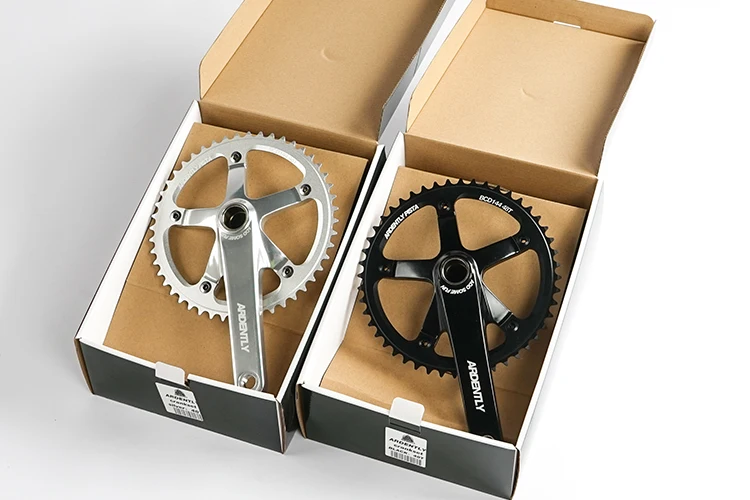Ardently Fahrrad Hohl Integrierte Kurbelgarnitur FixeGear Kurbel 48T 165mm Spur Single Speed Fahrrad Kurbel Set BCD144mm Alumniun mit BB – Detail 16