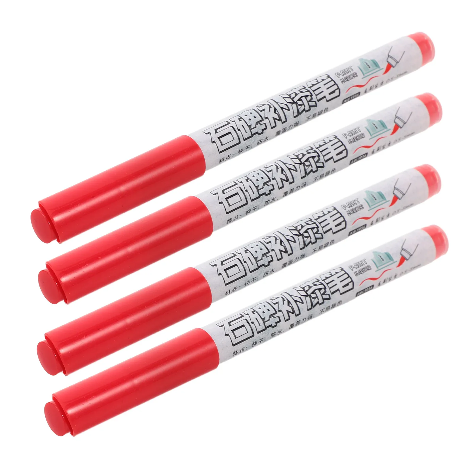 4Pcs Red Tombstone Paint Pens Oil Based Fine Tip Waterproof Marker for Memorial Headstone Lettering Rock Painting Repair