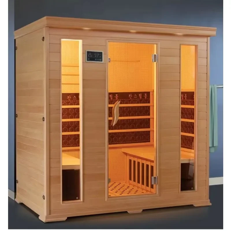 luxury portable solid red cedar/hemlock wooden sauna room with ceramic sauna heater tube