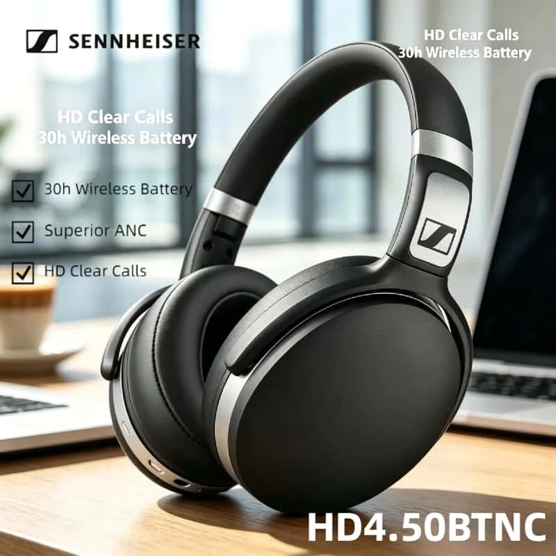 Sennheiser HD 4.50 BTNC Active Noise Cancelling Wireless Headphones Bluetooth Deep Bass Stereo Foldable 25H Playtime Original