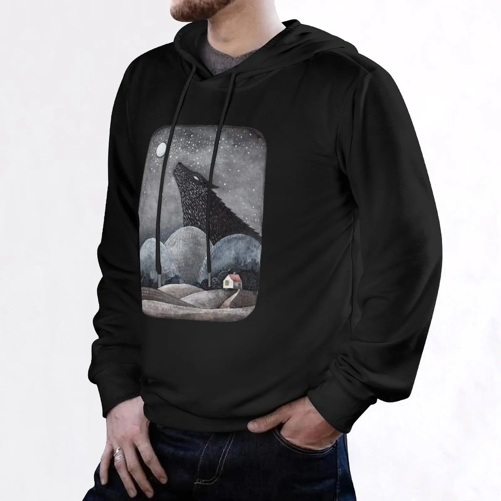 Spirit of Wolf Hoodie men's autumn clothes men's coat aesthetic clothing korean autumn clothes hoodies for men