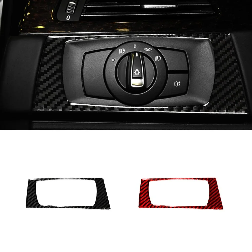 

For BMW 3 Series M3 E92 E93 2009-2013 Carbon Fiber Car Central Control Headlight Switch Decorative Stickers Auto Accessoriess