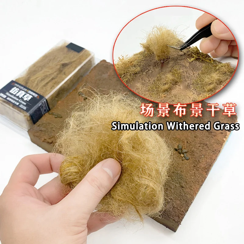 Simulação em miniatura modelo de grama murcha cluster de feno diy trem ferroviário/mesa de areia/escena militar micro paisagem diorama kit