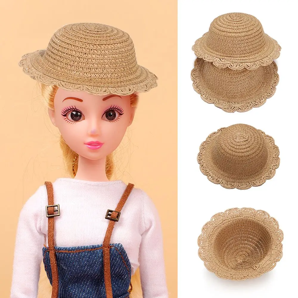 Dollhouse Miniature for 1/81/61/41/3 Doll Mini Straw Hat Doll Hat Accessories Hand Weaved Hats Doll House Ornament