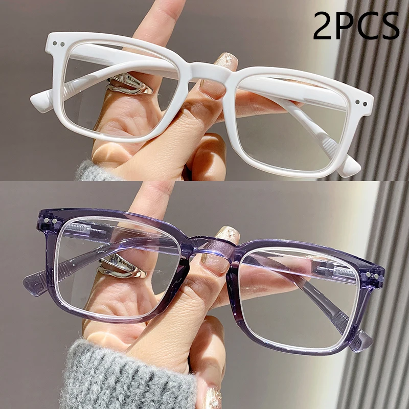 2/3PCS Neue Anti-blau Licht Lesebrille Für Männer Und Frauen Quadratischen Rahmen Reis Nagel High-end-klassische Lesebrille 2223