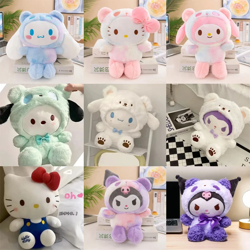 

--STOCK Sanrio 25Cm Anime Kuromid Toys Kawaii Mymelody Cinnamorol Plush Soft Stuffed Animals Doll Plushie Pillow Xmas Gift Decor