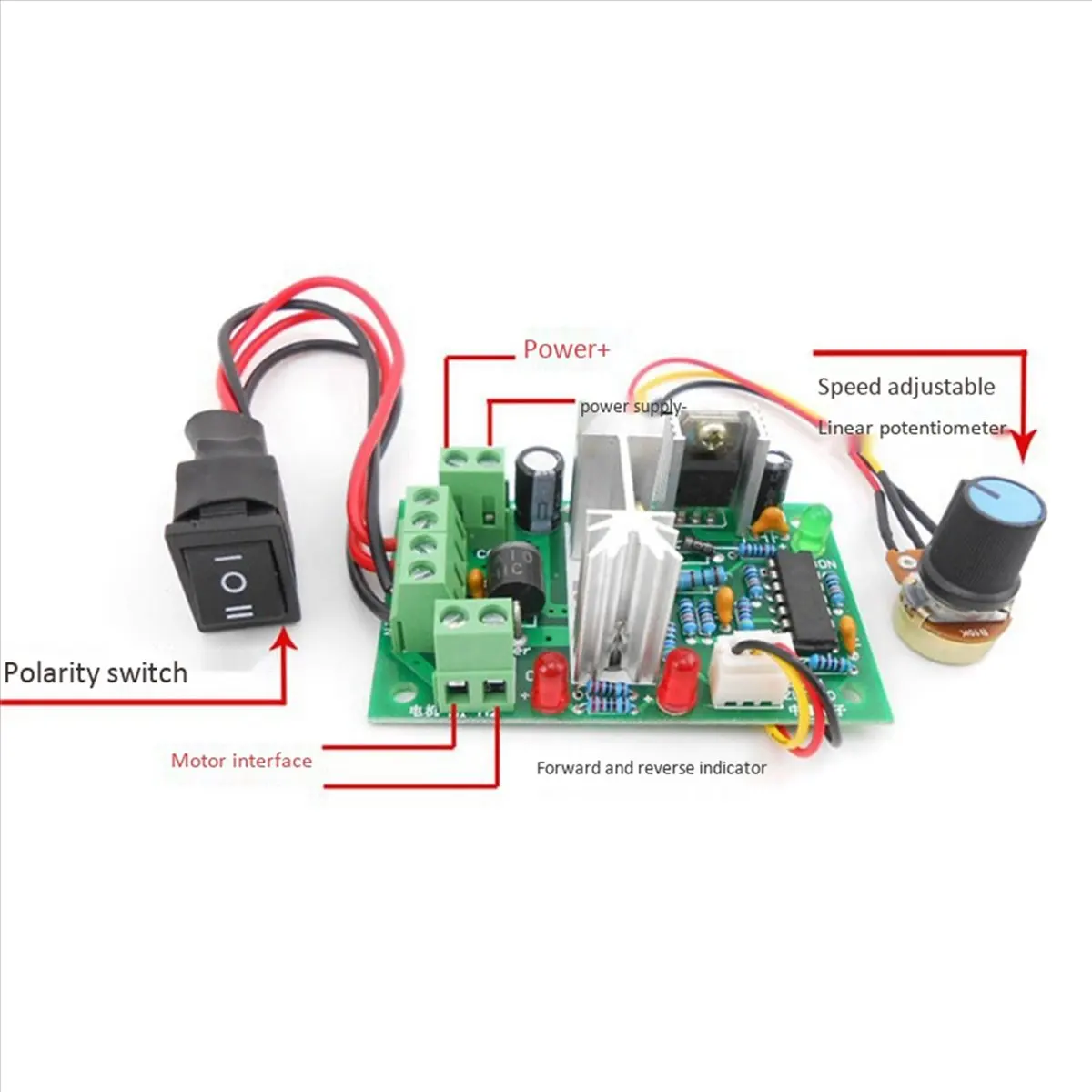 WSFS 4X PWM DC Motor Speed Controller Switch DC 20A Current Regulator 10-60V PWM DC Controller 150W 12V 24V 36V 48V
