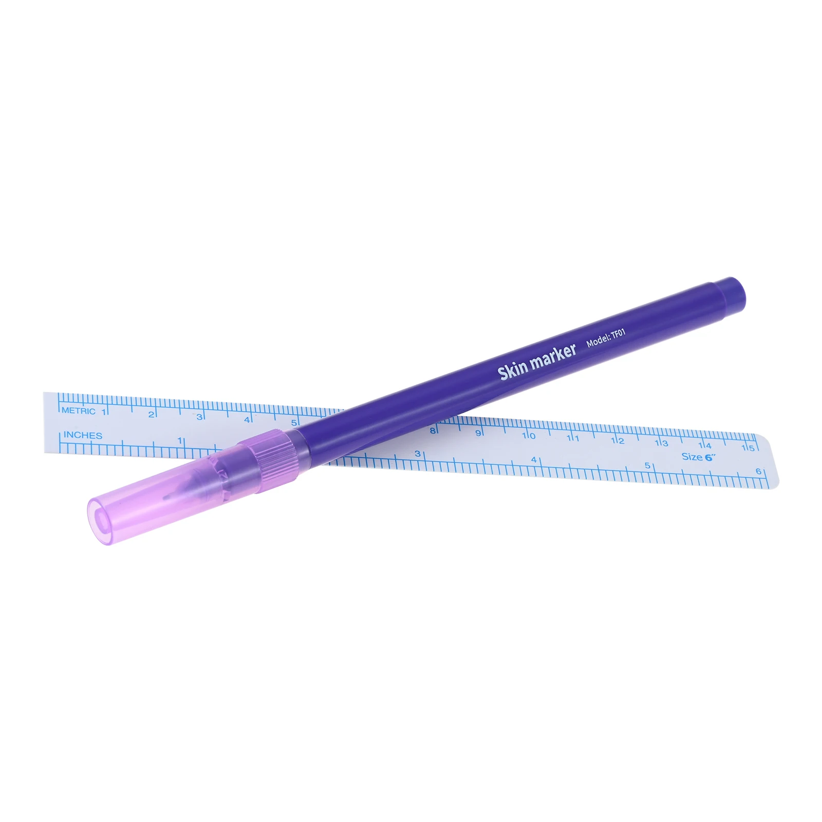 Surgical Skin Marker Pen with Ruler Kit Eyebrow Tattoo Sterile Disposable Cosmetic Positioning Acupuncture Easy Coloring Drawing
