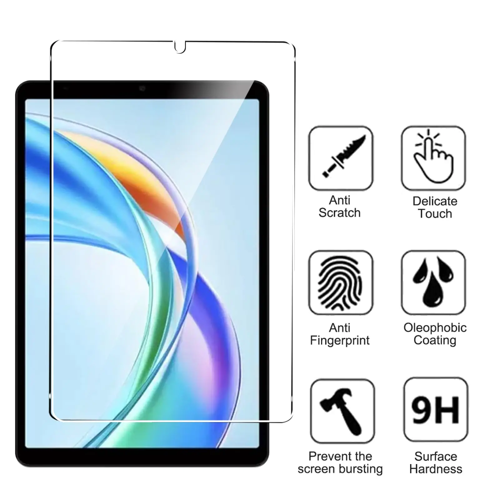Screen Protector for HONOR Pad X7 2025 (8.7 inch) HD Clear 9H Scratch-Resistant Anti-Fingerprint Tablet Tempered Glass Film