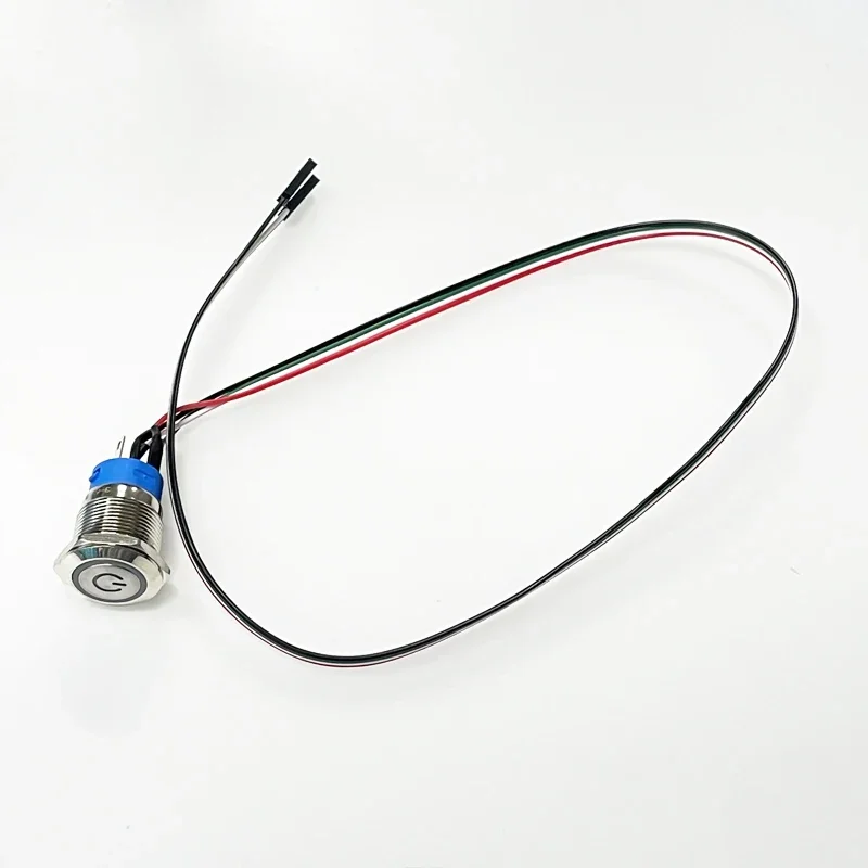 컴퓨터 호스트 메인 보드 확장 스위치 케이블 PC 케이스 LED 전원 금속 버튼 DIY M12 M16 M19 용 방수 ATX 공급 켜기/끄기