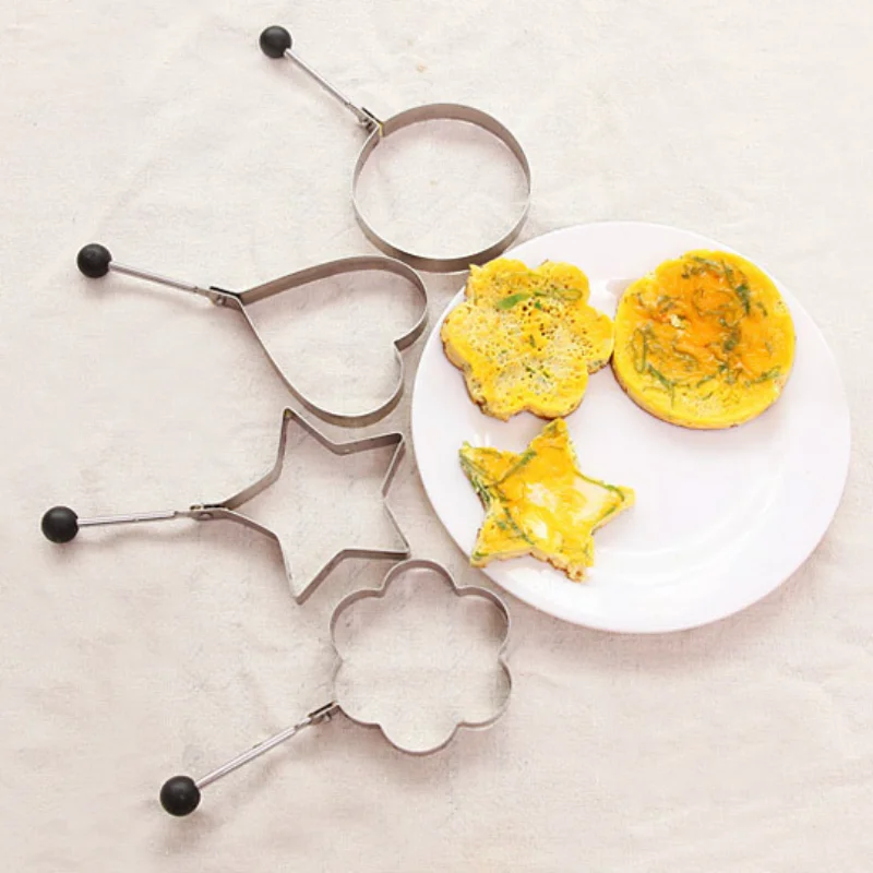 Stainless Steel 5Style Fried Egg Pancake Shaper Omelette Mold Mould Frying Egg Cooking Tools Kitchen Accessories Gadget Rings