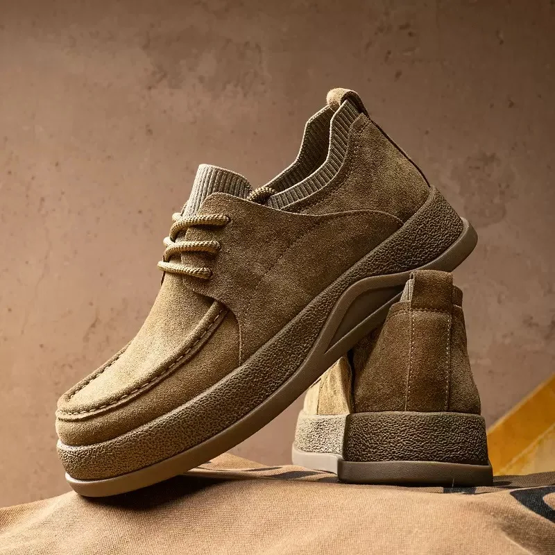 

Новинка весны 2026, мужские кожаные модные многофункциональные одинарные короткие ботинки, мужские ботинки из мягкой кожи, Zapatillas De Deporte