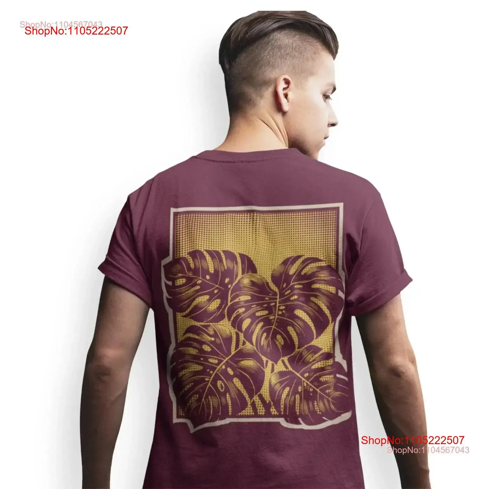 تي شيرت Monstera PlanT مزين بالزهور الداكنة لمحبي الطبيعة، ملابس استوائية عتيقة مغسولة، ملابس مصممة مريحة وناعمة