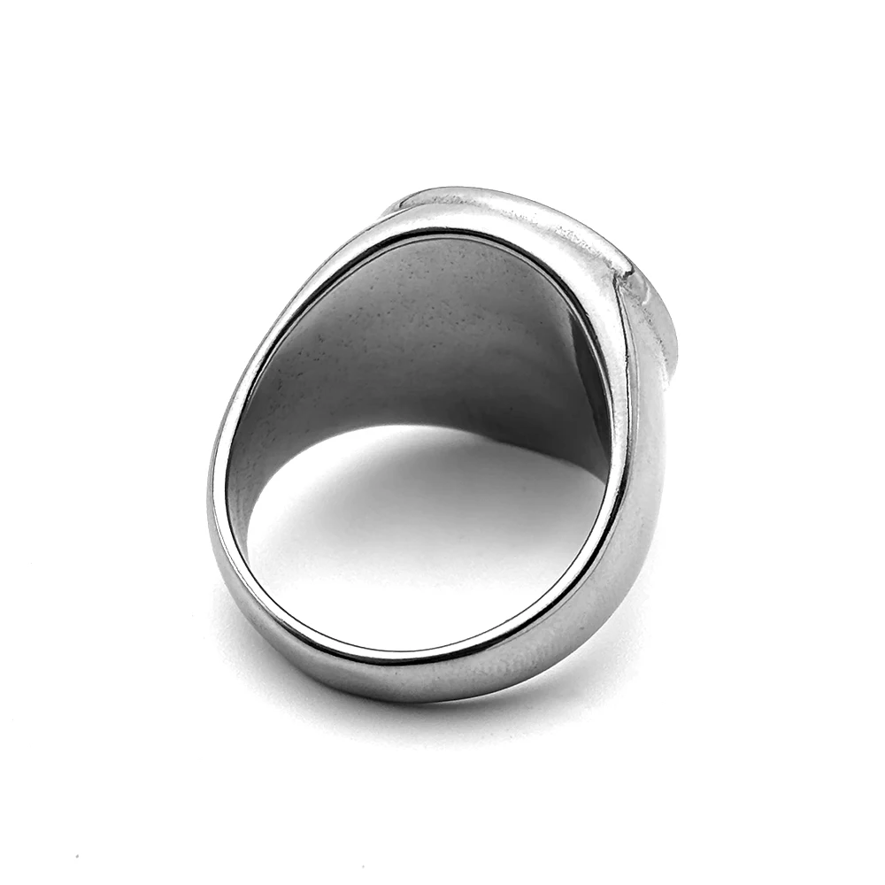 Vintage Catholic Enamel Saint Benedict Cross Finger Ring for Women Men Silver Color Stainless Steel Amulet Band Rings Jewelry