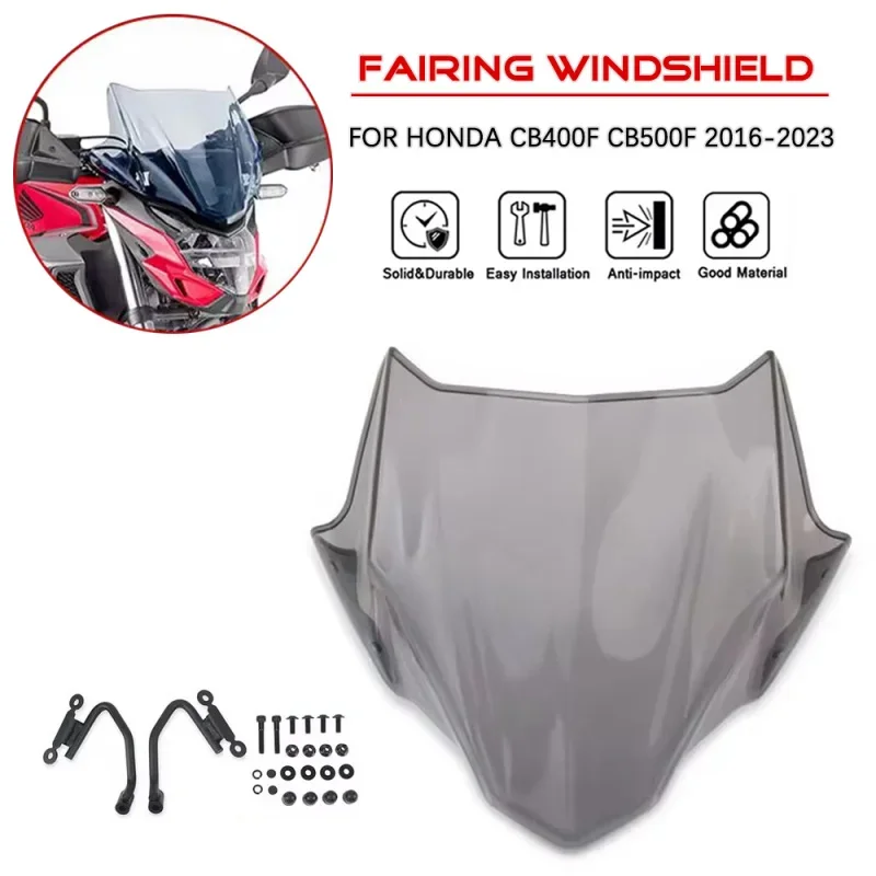 Motorcycle Racing Sports Front Screen windshield Fairing Windshield For HONDA CB400F CB500F CB 400F 500F 2016-2023