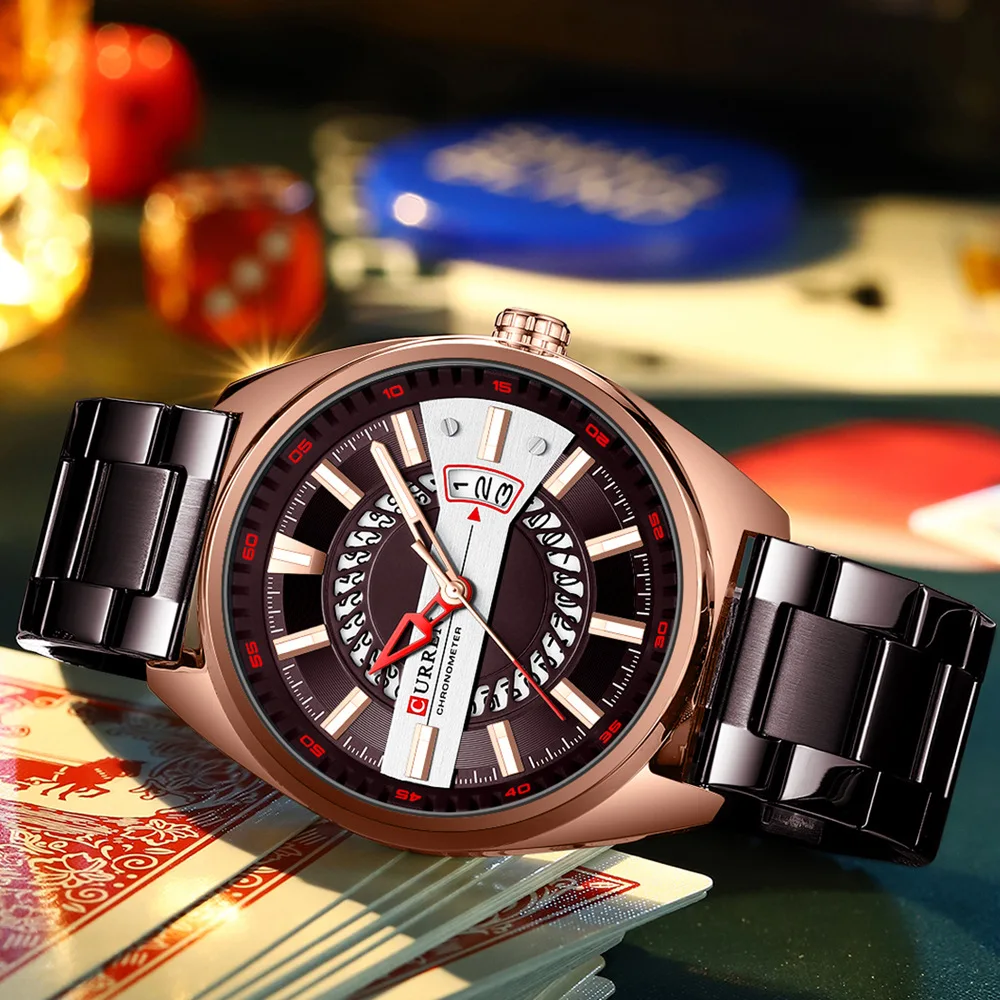 Curren 8403 Men's Watch Luxury Watch Quartz Strip Waterproof Calendar Luminous Business Watches for Men Relogios Masculino