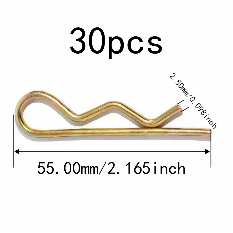 30 pcs 5.5 M2.5*55mm Hairpin Cotter Clips, Automotive Suspension, Easy Install No Tools, Multipurpose