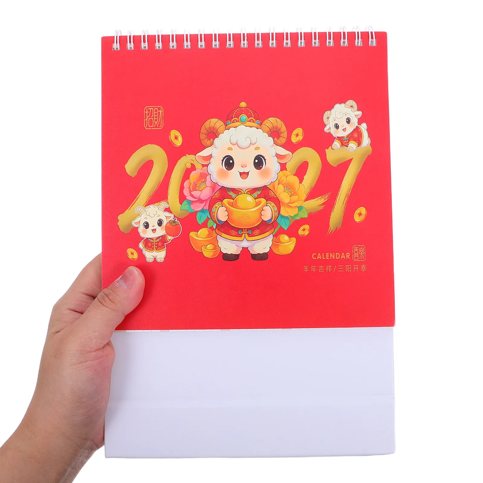 2027 Desk Calendar Decoration Daily Planning Chinese Zodiac Cute Ornament Animal Red Planner Block