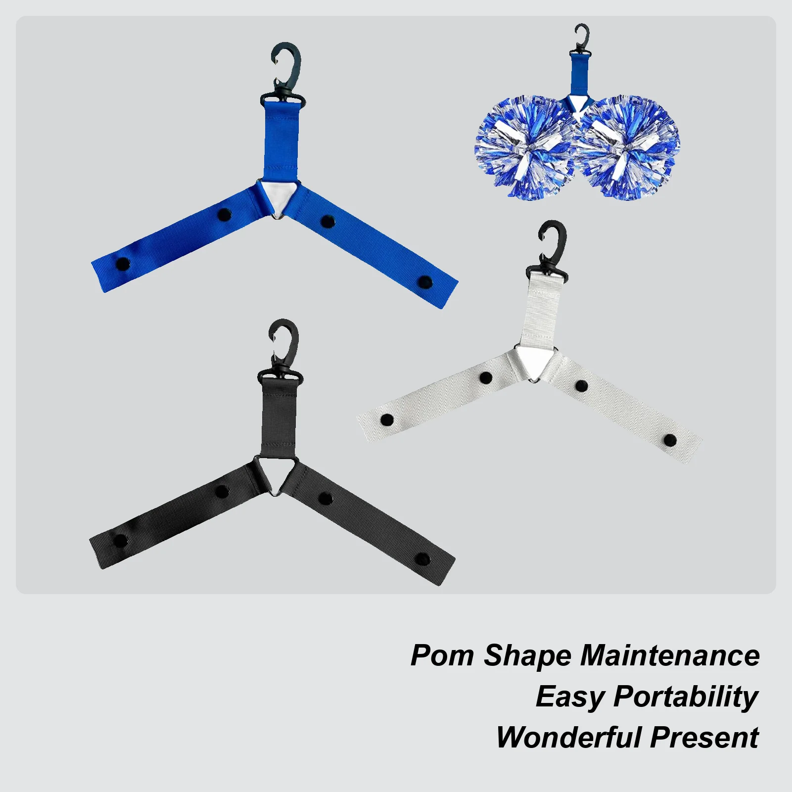 

Pom Holders For Cheer Bag 3 Pieces Backpack Strap Pom Backpack Hanger With Button For Cheerleading Competition Game Team Event
