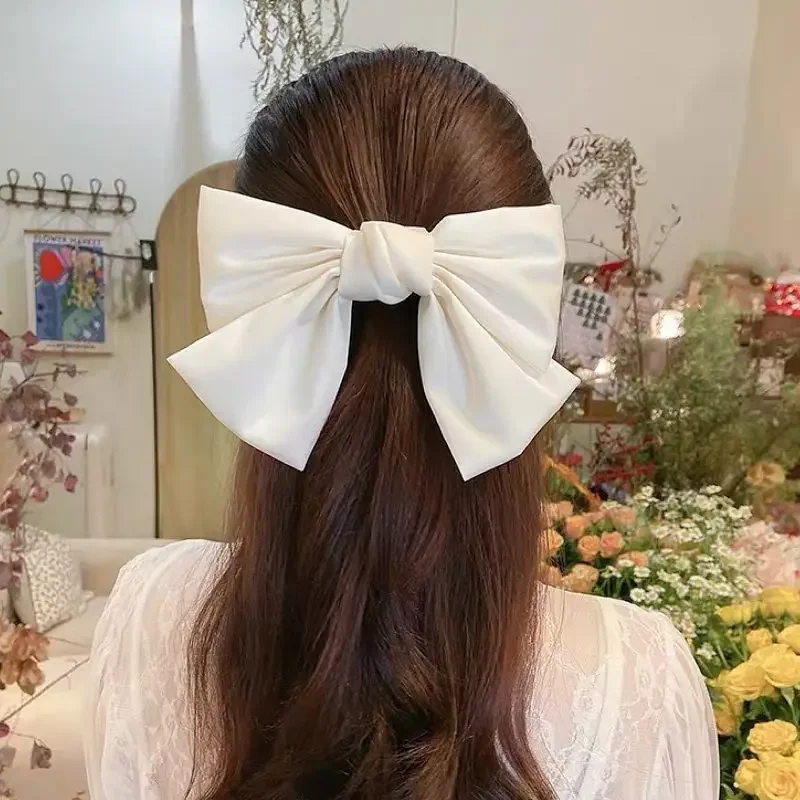 6Pcs Fashion Ribbon Bow Hair Clips for Women Big Large Bow Hairpins Girls Bowknot Hair Clip Barrettes Women Hair Accessories