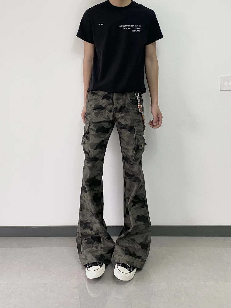 

Американские камуфляжные облегающие рабочие брюки в стиле ретро, мужские и женские зауженные брюки в стиле хип-хоп, длинные брюки, молодежная летняя одежда Vitali Sle