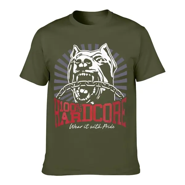 Hardcore Casual T-Shirt Estampada, 100% Algodão, Cão 1 Preto, Marca de Alta Qualidade, 305206060, Gabber Techno Paris, 2020, 24