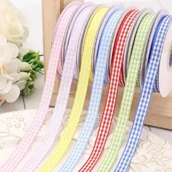 50 Yards Gingham Ribbons Plaid Fabric For DIY Crafts Gifts Wrapping Wedding Christmas Party Decorations Bow Hair Accessories