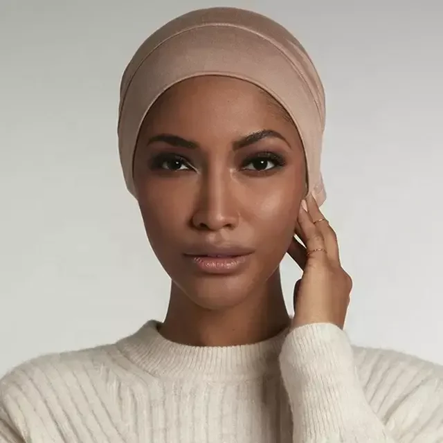 Yumuşak Modal İç Başörtüsü Kap Müslüman Streç Türban Kap İslam Underscarf Kaput Şapka Kadın Kafa Bandı Tüp Kapağı Turbante
