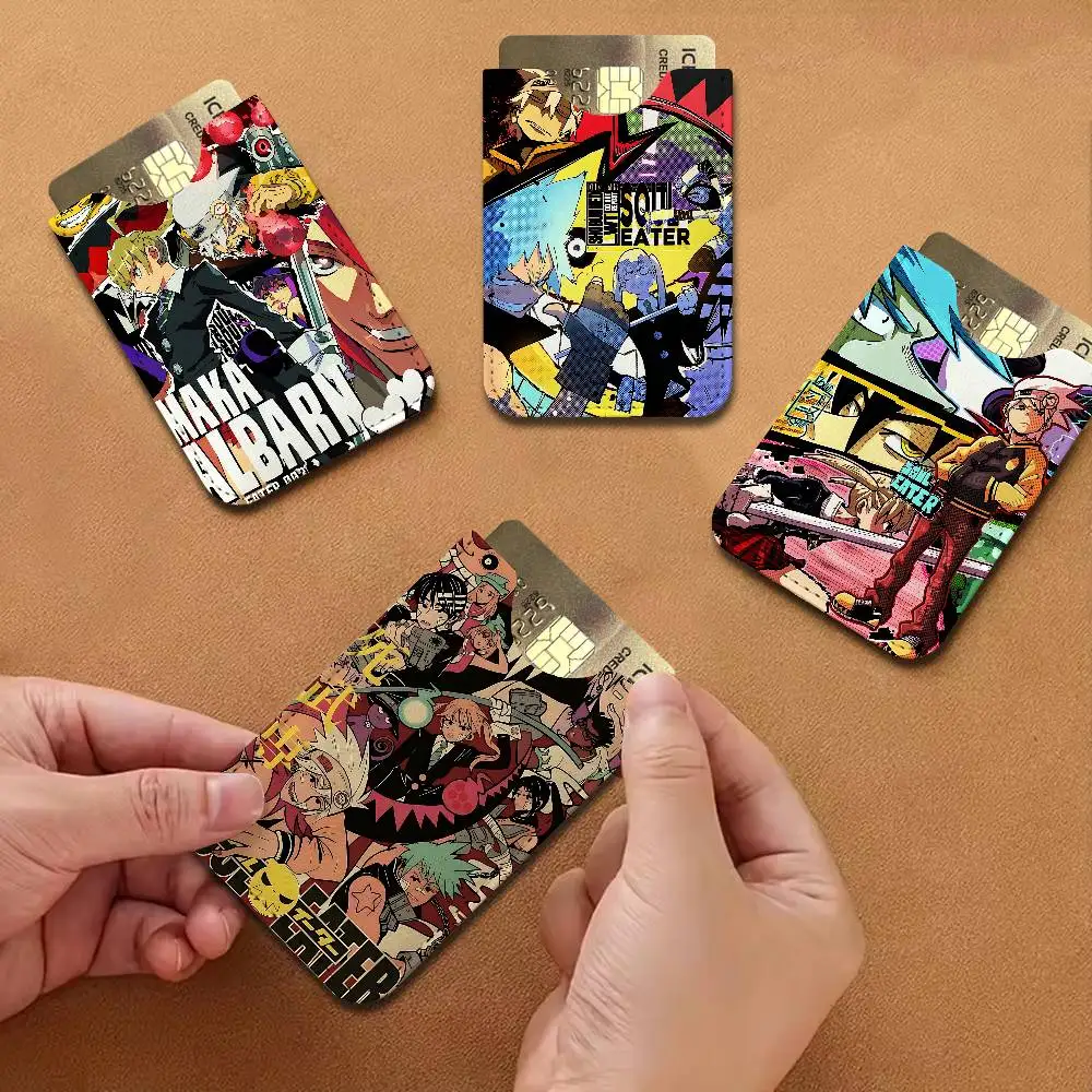 Porte-cartes de visite en cuir PU pour hommes et femmes, organisateur de cartes d'identité et de crédit, format de poche, S-soul Eater Anime