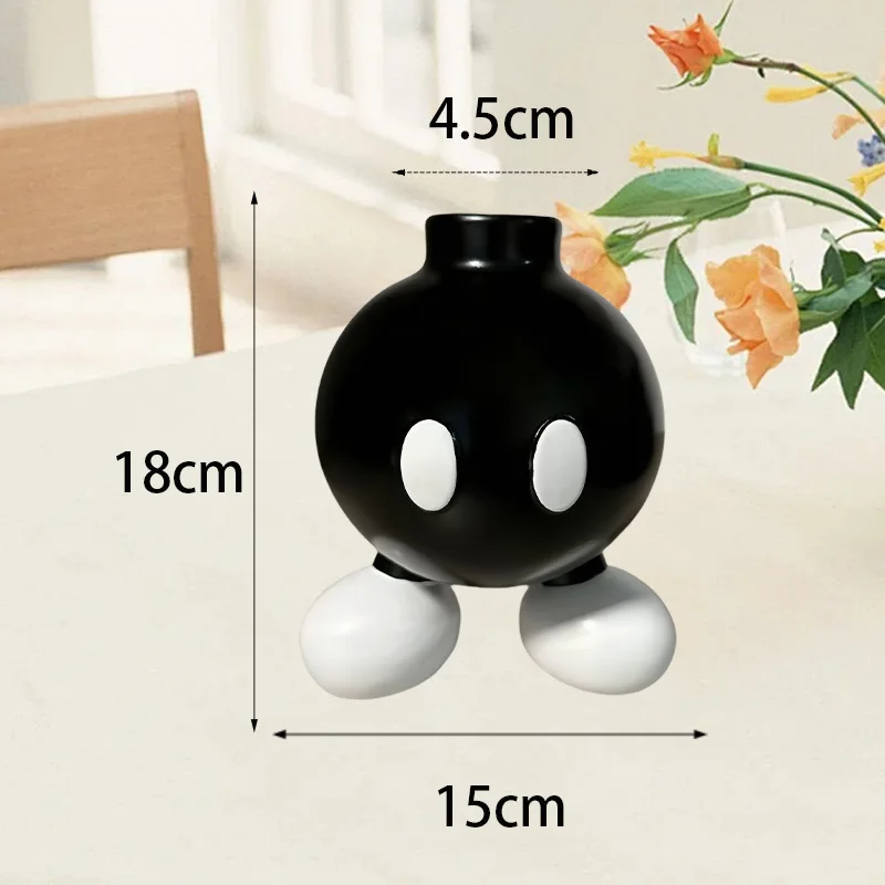 Anime Creative Decoration Black Mickey Vase Living Room Cartoon Desktop Sculpture Decoration Cute Gift view 5