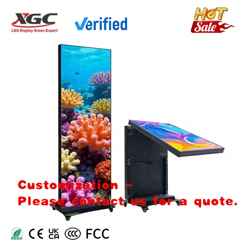 custom.P2Indoor high-definition mirrorLEDPoster screen standing digital billboardHDR10 600CDBrightness suitable barsKTVClub