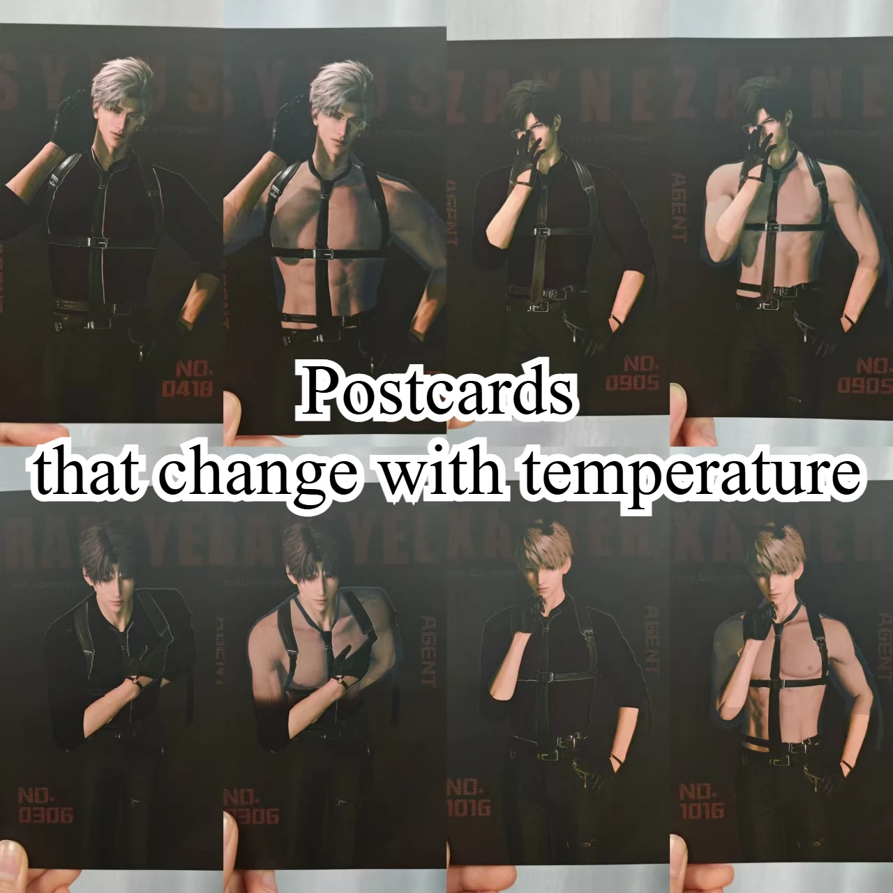 Anime Love and Deepspace Sylus Zayne Rafayel Xavier Cosplay Cartoon Temperature Sensor Card Changeable Postcard Xmas Gift