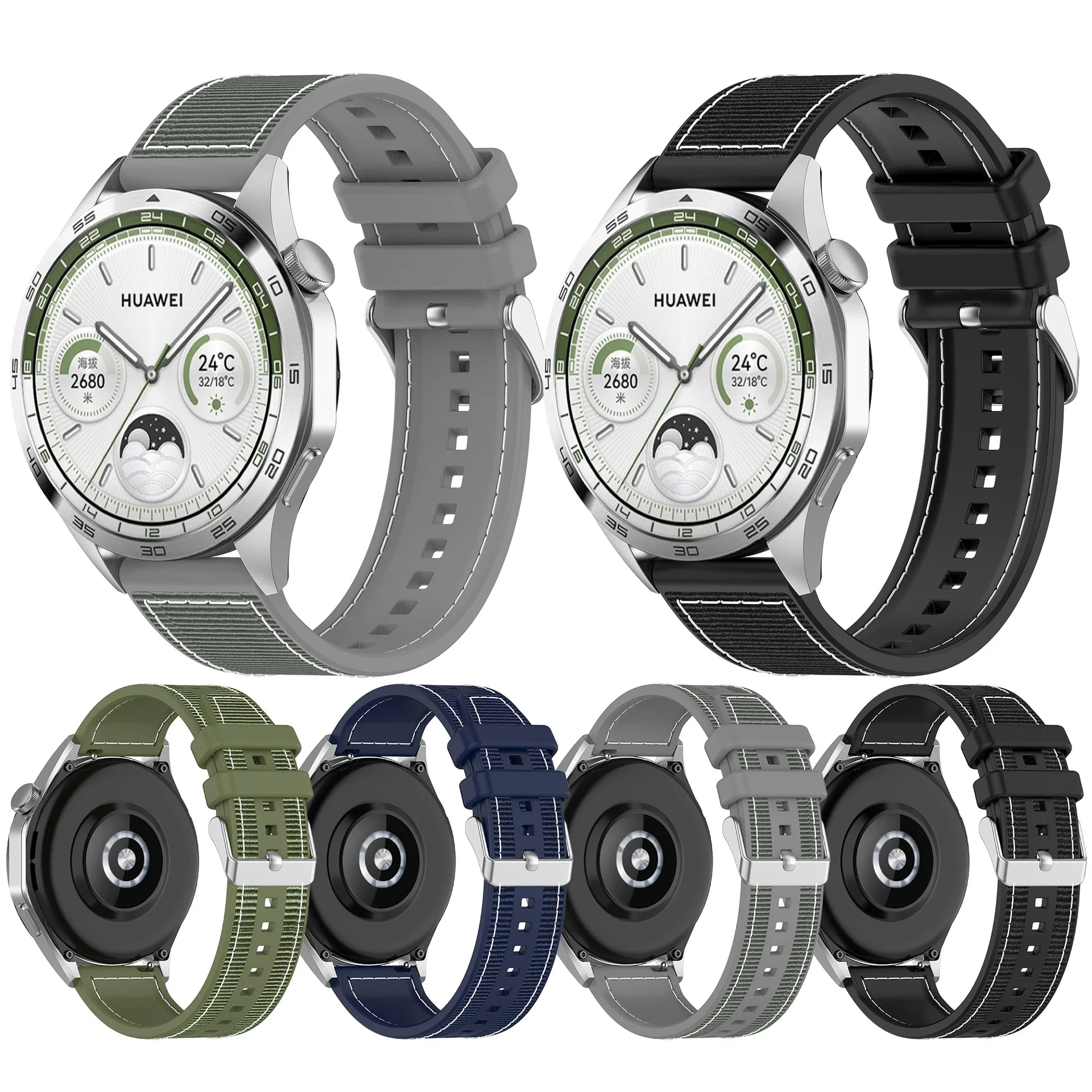 Silicone Nylon Watchband Strap For Xiaomi Haylou Solar LS05 Imilab KW66 SW022 Smart Watch Band