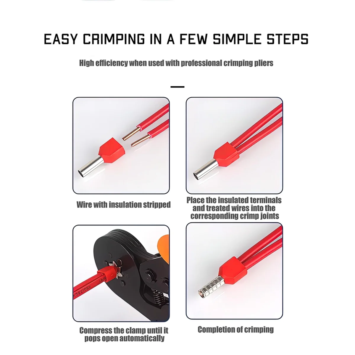 Double Wire Ferrules Kit, 500Pcs Wire Ferrule Terminals, Insulated Ferrule Crimp Pin Terminals, Cord Pin End Terminal-LuckyCorne