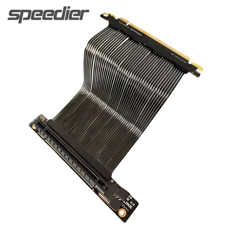 

30AWG Shielded PCIe 4.0 X16 Riser [RTX3090 RX6900XT X570 B550 GPU] 90 Right Angled Vertical Mount Gaming Gen4 PCI-E 16x Extender