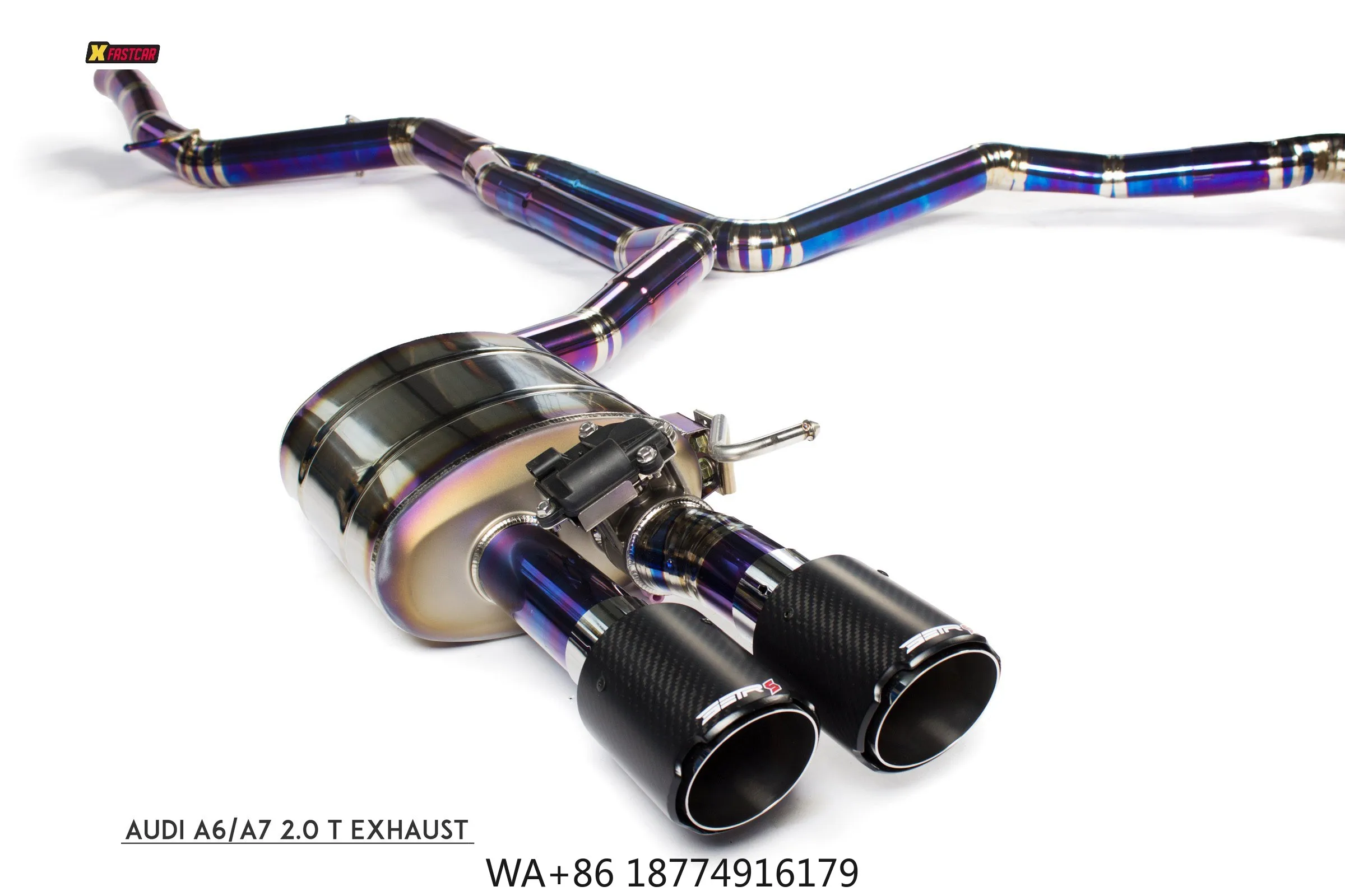 

Лидер продаж 2024, выхлопная труба для A6 A7 2,0 T с клапанным глушителем, дистанционное управление, выхлопная труба Catback, черные наконечники