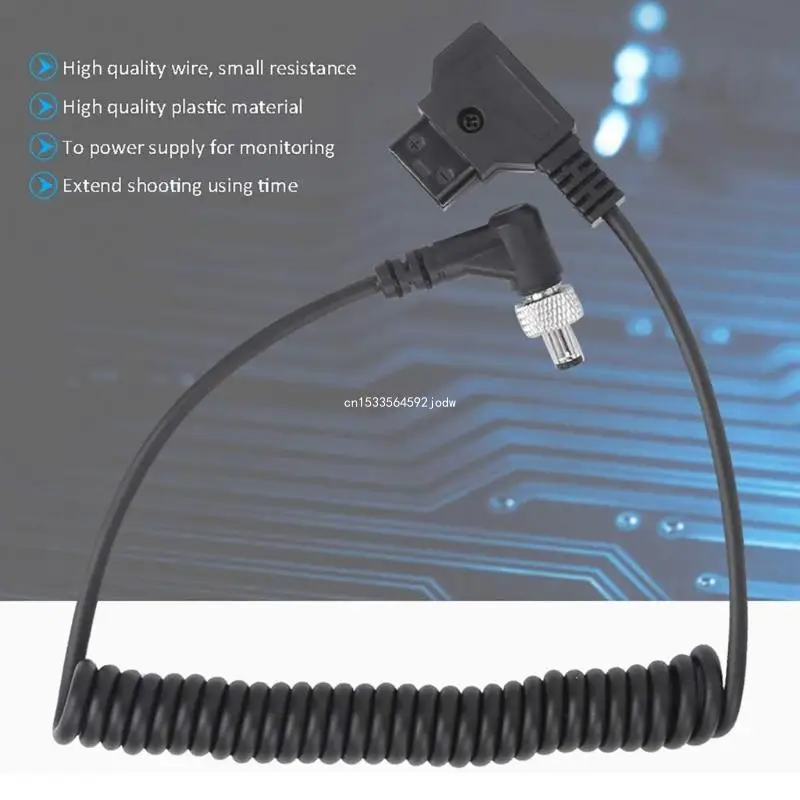 D Tap to DCRight Coiled Power Cable for LCD Assist Monitors Video Devices Dropship