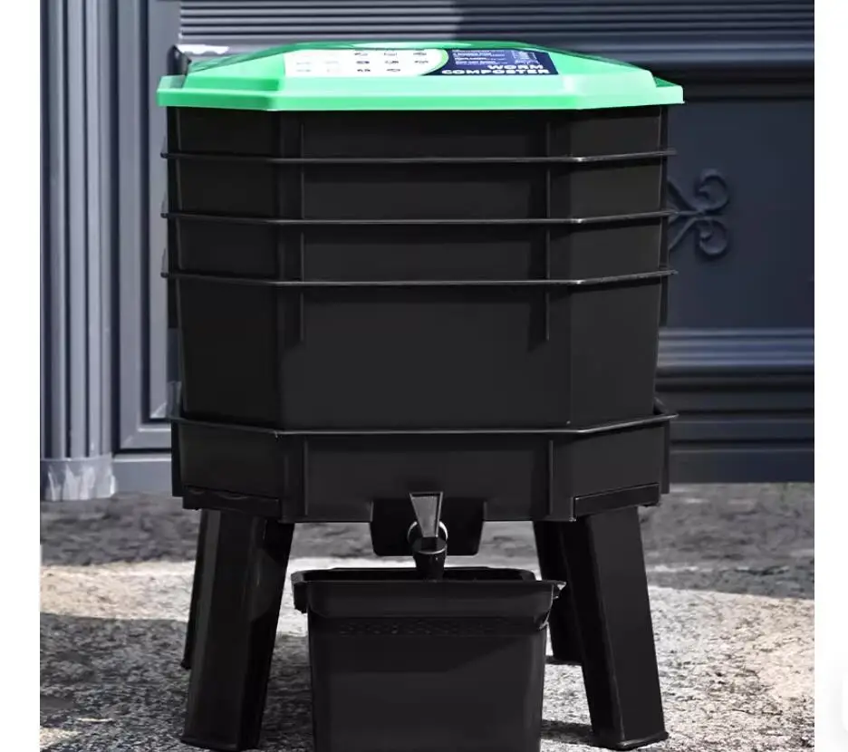 Fermentation compost bin Earthworm breeding box Food waste manure Compost bucket tray PP material