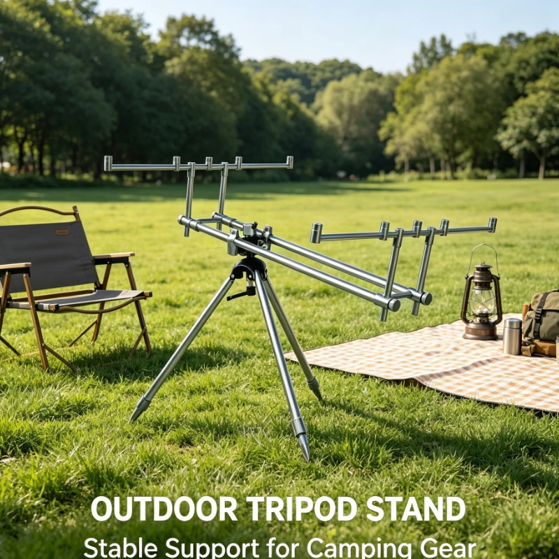 fishing rod rack, fishing supplies, aluminum alloy tripod battery, ground knob tripod