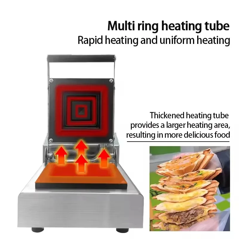 

Commercial Multifunctional Hot Press Waffle Maker - Crispy Edge Sandwich & Pocket Bread Grill, Fast Heating